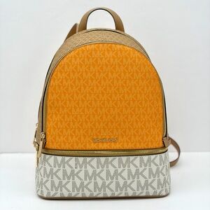Michael Kors Rhea Medium Color-Block Signature Logo Backpack